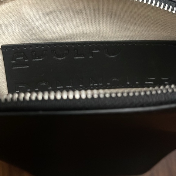 ADOLFO DOMINGUEZ Black leather vachetta crossbody clutch long strap BAG - Picture 6 of 16